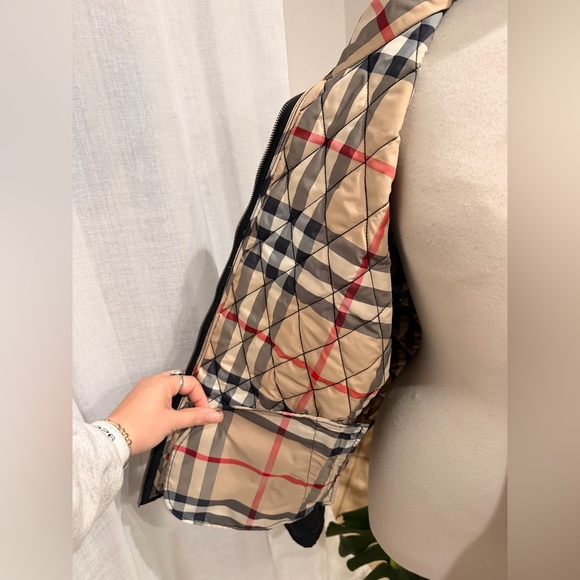 Burberry London Quilted Jacket Nova Check Lining Full Zip Large - Picture 4 of 9